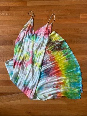 DANNIJO Multicolor Pastel Tie-Dye Slip Dress